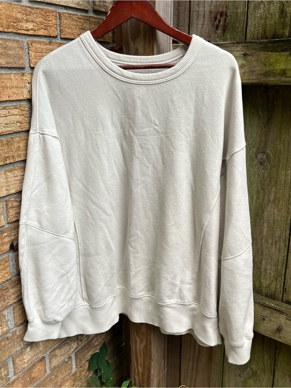 Aerie Cream Oversized Crewneck Sweatshirt